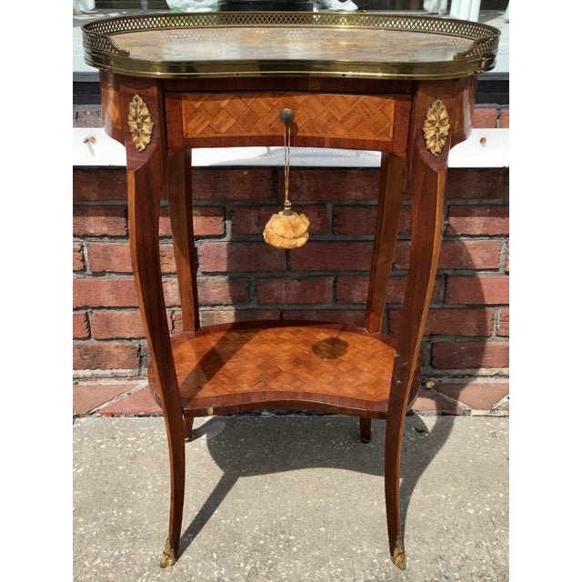 Classic French Transition Marble Top Side Table For Sale - Image 4 of 11