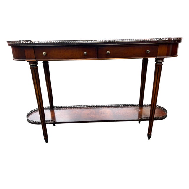 Late 20th Century Oval Console Gallery Top Theo Alexander Style For Sale - Image 12 of 16
