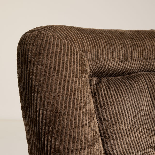 Mid-Century Modular Lounge Chair with Corduroy Upholstery, Antique, France, 20th Century For Sale - Image 4 of 12