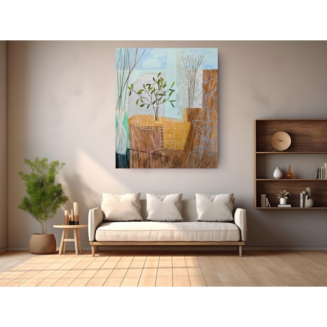 Contemporary Signs of Spring Organic Modern Acrylic Painting For Sale - Image 3 of 6