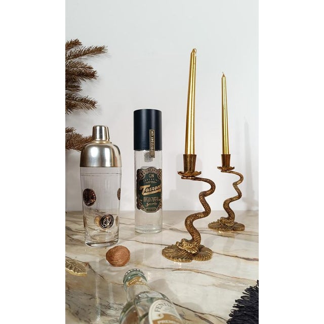 American Mid-Century Italian Glass Cocktail Shaker with Coins Decor, 1950s For Sale - Image 3 of 18