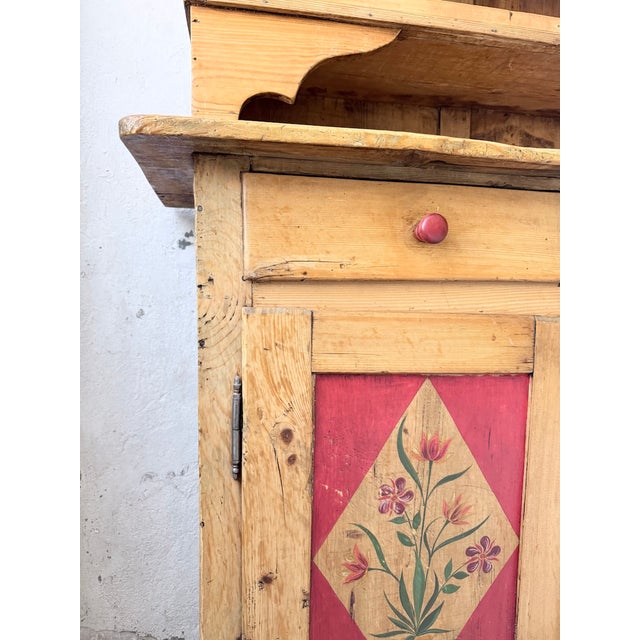 Antique Folk Art Polychrome Grocery Store Cabinet from Savoy, 1940s For Sale - Image 15 of 18
