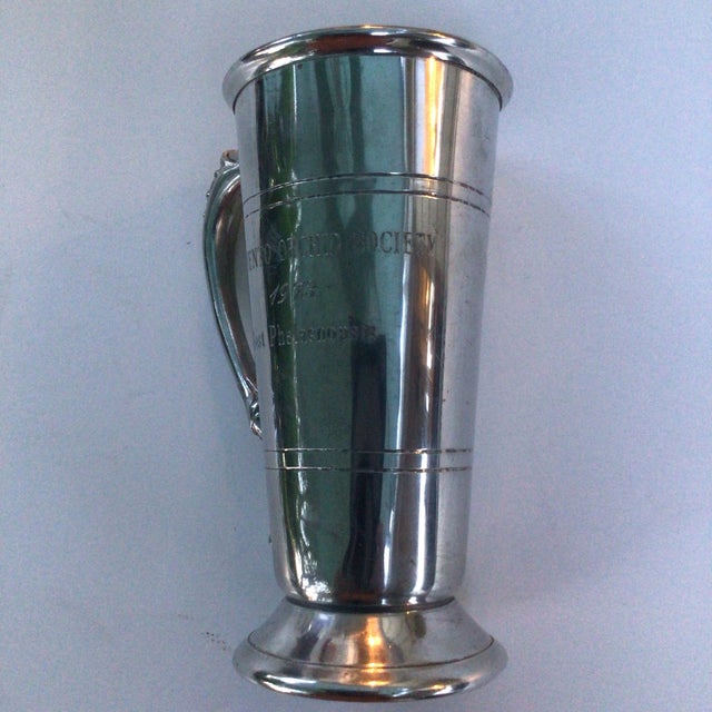 English 1973 “Sacramento Orchid Society, Best Phalaenops” English Pewter Tankard Trophy by Leonard Eales Sheffield England For Sale - Image 3 of 12