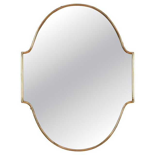 Small Vintage Italian Brass Shield-Shaped Mirror by Gio Ponti, 1950s For Sale - Image 10 of 10