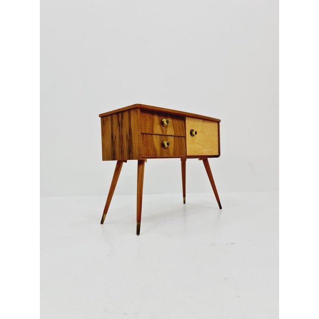 Brown Small Mid-Century German Walnut and Beech Sideboard, 1950s For Sale - Image 8 of 11