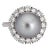 Late 20th Century Van Cleef & Arpels South Sea Pearl Ring 1.20 Carat Diamond Platinum Halo S.O size 5.5 For Sale
