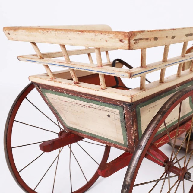 Large Vintage Toy Horse and Cart For Sale - Image 10 of 12