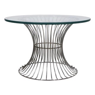 Mid 20th Century Space Age Chrome and Glass Side or Coffee Table After Platner For Sale
