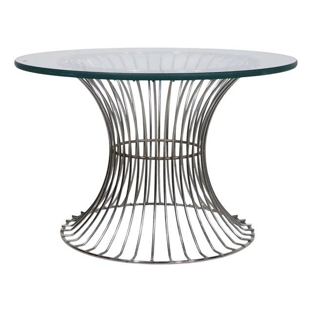 Mid 20th Century Space Age Chrome and Glass Side or Coffee Table After Platner For Sale