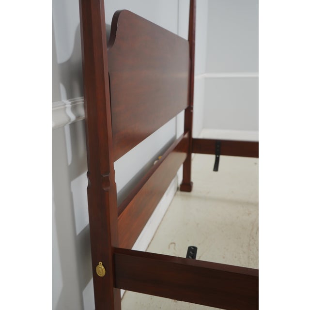 Traditional Henkel Harris Cherry Queen Size Pencil Post Bed For Sale - Image 3 of 18