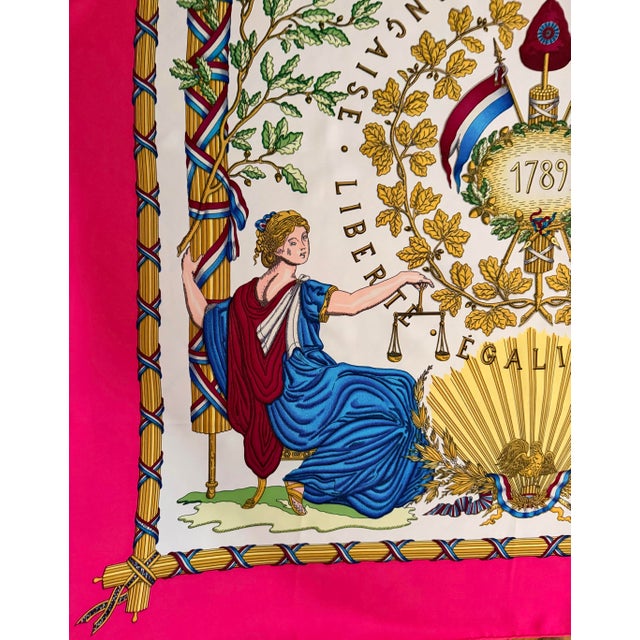Hermès Hermès République Française 1989 Silk Scarf Designed by Joachim Metz For Sale - Image 4 of 12