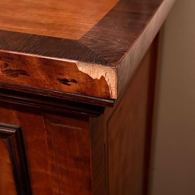 19th Century Flemish Burled Birch Glazed Door Microscope Slide Table Cabinet For Sale - Image 15 of 15