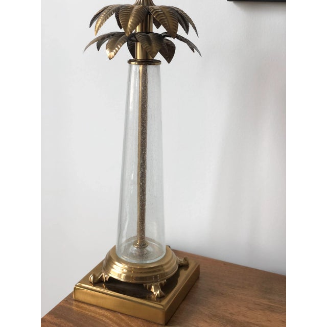 Mid 20th Century Vintage Frederick Cooper Hand-Blown Glass & Brass Palm Tree Lamp For Sale - Image 5 of 10