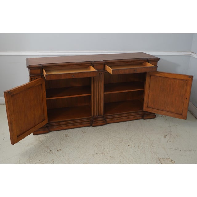 Italian Ethan Allen Inlaid Door Continental Sideboard Credenza For Sale - Image 3 of 18
