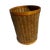 Late 20th Century Americana Folk Natural Woven Rush and Maple Wastebasket For Sale - Image 4 of 8