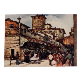 1905 Italian Original Print - A Study on the Ponte Vecchio - From Book Florence & Some Tuscan Cities (1905) For Sale