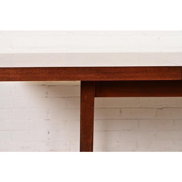 Paul McCobb for Directional Mahogany and Brass Extension Dining Table, Newly Refinished For Sale - Image 10 of 15