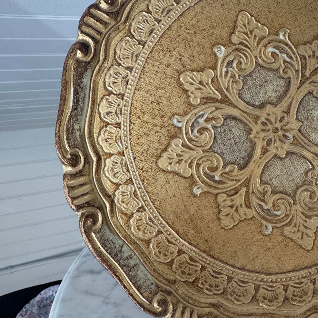Vintage Italian Florentine Gilt Wood Charger Plate by Sezzatini For Sale - Image 9 of 9