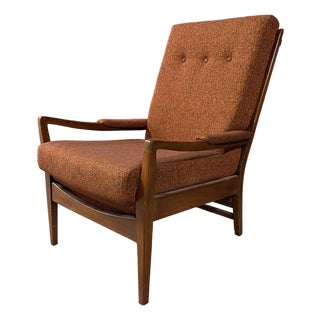 Mid 20th Century Rust Colored Danish-Style Lounge Chair For Sale