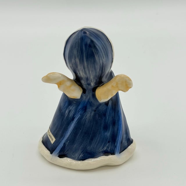 Vintage 1950s Goebel West Germany Petite Angel With Lantern Figurine – Blue Coat Holiday Cherub For Sale - Image 4 of 10