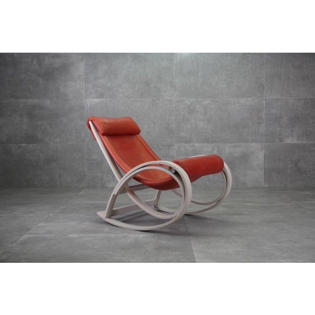 Leathered Sgarsul Rocking Chair by Gae Aulenti for Poltronova, 1962 For Sale - Image 15 of 15