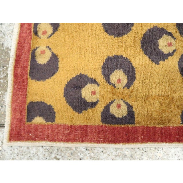 Mid 20th Century Galerie Shabab Collection Mid-20th Century Turkish Art Deco Throw Rug For Sale - Image 5 of 8