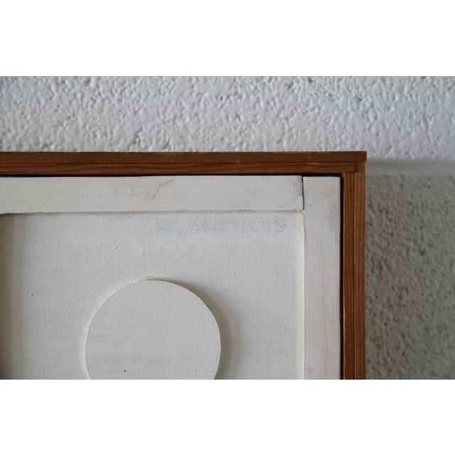 1980s Mel Smilow White Abstract Grid Oil on Canvas Assemblage 1988 For Sale - Image 5 of 8