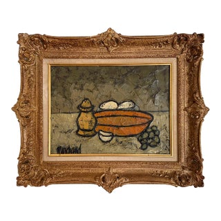 Mid-Century Modernist School of Paris Impasto Still Life by Philippe Marchand (18" X 15") For Sale