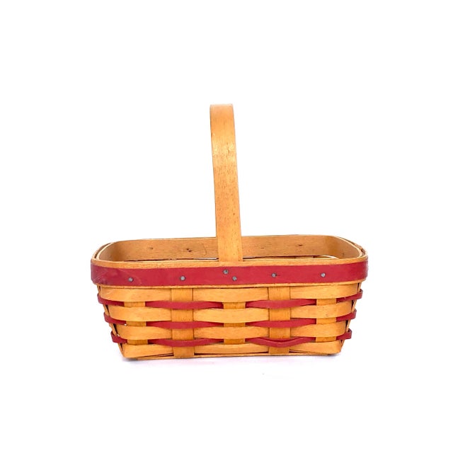 Vintage Handwoven Wooden Longaberger Basket For Sale In New York - Image 6 of 11