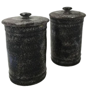 Early 19th Century Antique Sceaux Faux Porphyry Tobacco Jars - a Pair