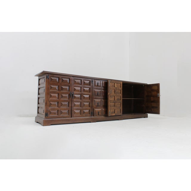 Brutalist Vintage Brutalist Spanish Credenza, 1970s For Sale - Image 3 of 10