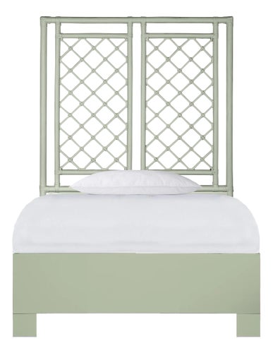 X & Diamond Platform Bed Twin, Celery Green