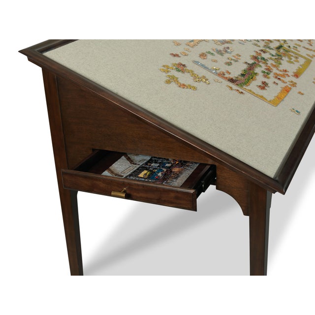 Transitional Woodbridge Furniture Borum Puzzle Table, Lisse Finish For Sale - Image 3 of 5