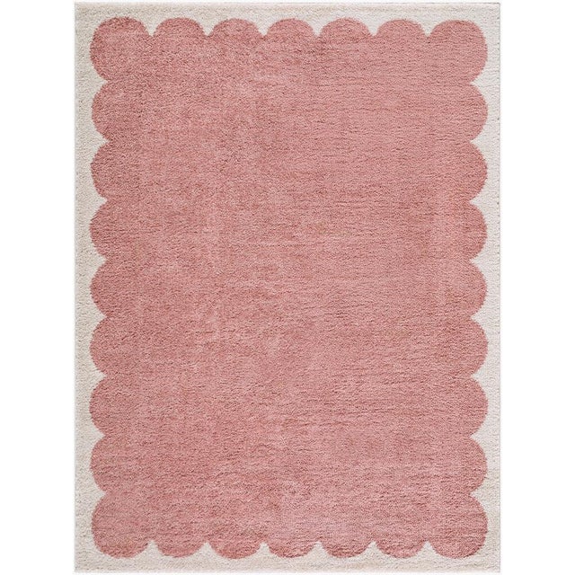 Fossay Shag Machine Woven Rug Pink 5x7 For Sale - Image 4 of 4