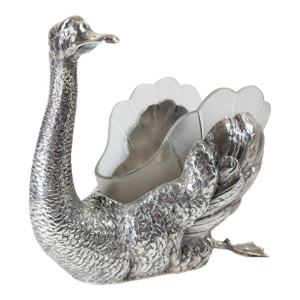 Early 20th Century 935 Sterling Silver Goose Swan Form German Centerpiece Bowl