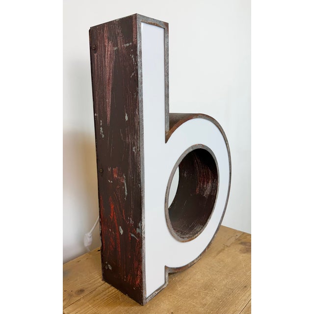 Mid-Century Modern Vintage Illuminated Advertising Letter B, 1960s For Sale - Image 3 of 16