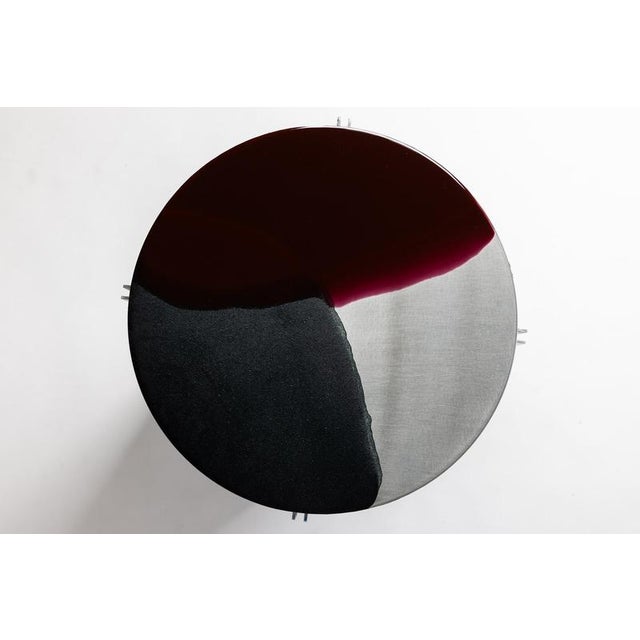 H8 Hand Decorated Metal & Aluminium Side Table by Studio Nyx For Sale - Image 4 of 18