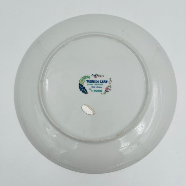 Vintage Tobacco Leaf 10" Plate Gold Trim by Seymour Mann For Sale - Image 10 of 11