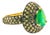 Bochic "Orient" Vintage Emerald & Fancy Yellow Sapphire Ring Set In 18K Gold & Silver, Size 6.5 For Sale