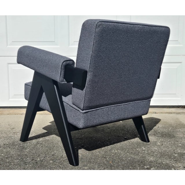 Early 21st Century Klarel Chandigarh Grey & Black Upholstered Lounge Chair For Sale - Image 5 of 10