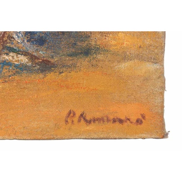 Oil on canvas realized by Pino Romanò (1934) in 1990s. Hand signed. Titled on rear. Very good condition. This piece is...