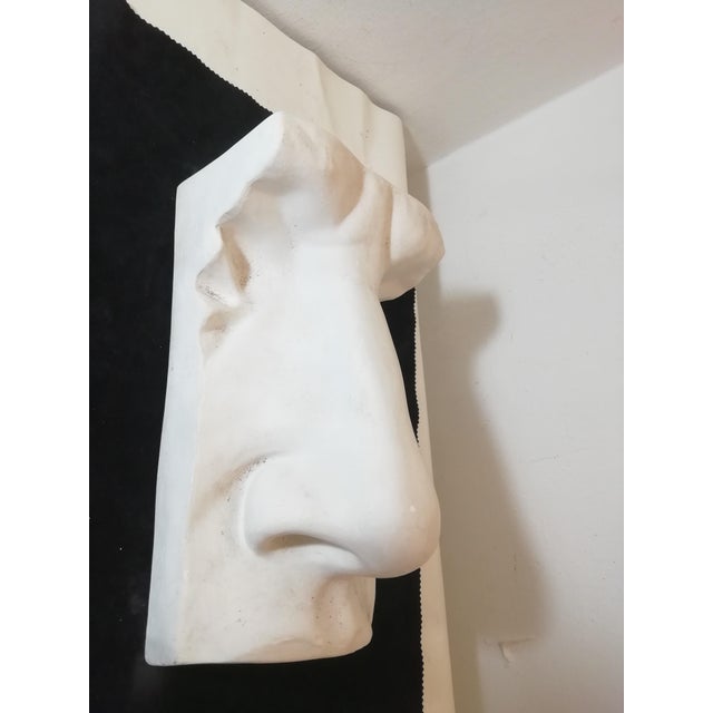 Unique nose-shaped wall sculpture that can also be used as a shelf for small objects. Made entirely of plaster. Very good...