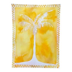 Yellow Palm With Checker 2 Painting by Lia Burke Libaire