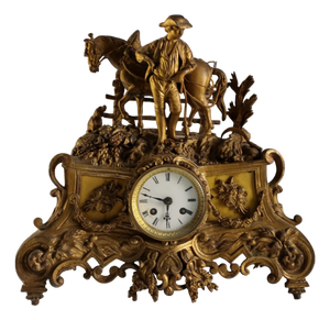 Gilded Antimony Mantel Clock
