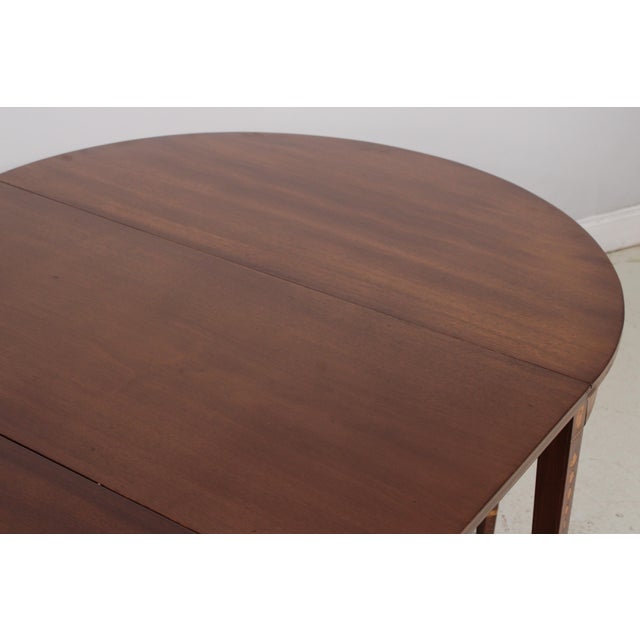 Vintage Mahogany Inlaid Gate Leg Dining Table For Sale - Image 16 of 18