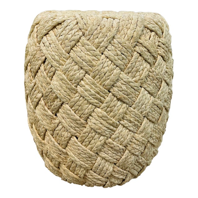 Made Goods Organic Modern Natural Raffia Bena Stool For Sale
