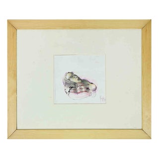 Woman, Ink and Watercolor on Paper, 1990s, Framed For Sale