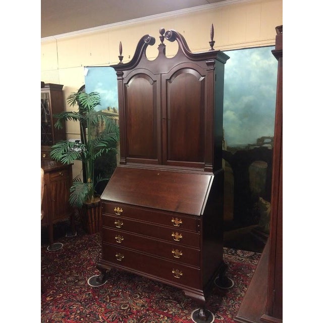 Wood Vintage Secretary Desk, Blind Door Mahogany Secretary Desk For Sale - Image 7 of 17