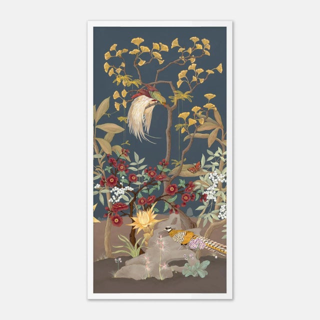 Allison Cosmos Forest & Pheasants by Allison Cosmos, Set of 3, in White Framed Paper, Medium Art Print For Sale - Image 4 of 8