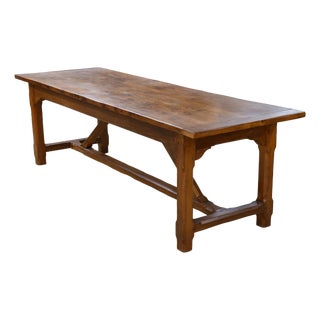 Large Elm Farmhouse Table, 1950s For Sale